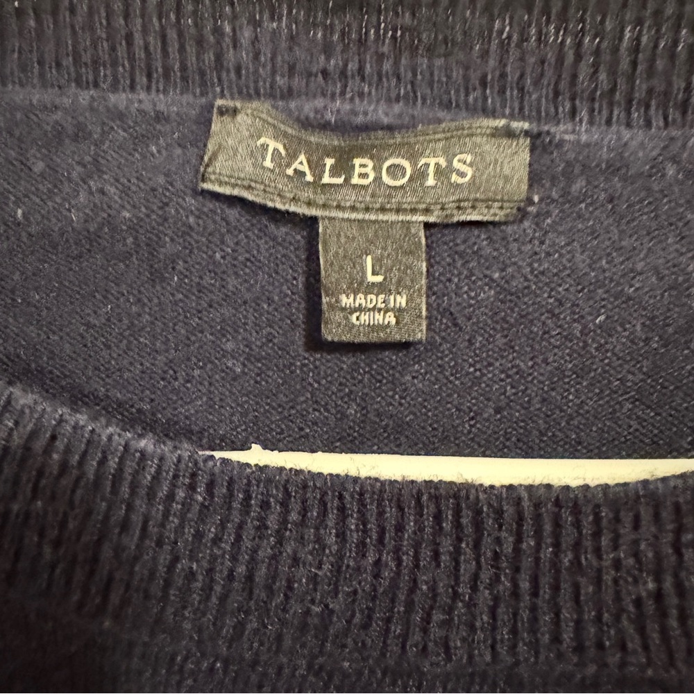Talbots Navy 3/4 Sleeve Sweater - Picture 5 of 6